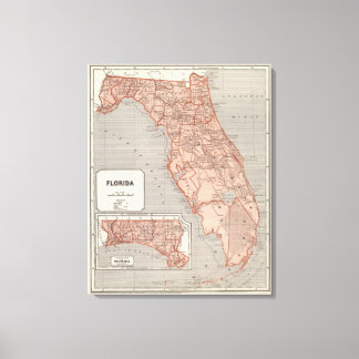 Lienzo Mapa del Atlas de Florida