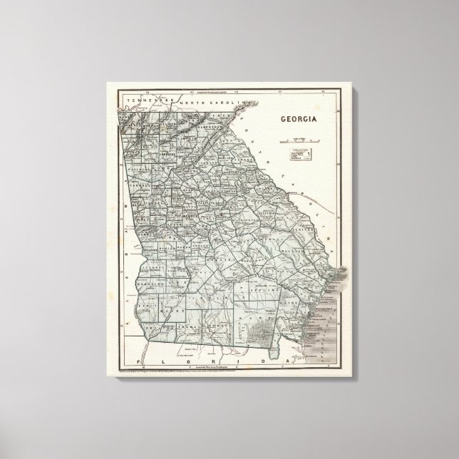 Lienzo Mapa del Atlas de Georgia (Anverso)