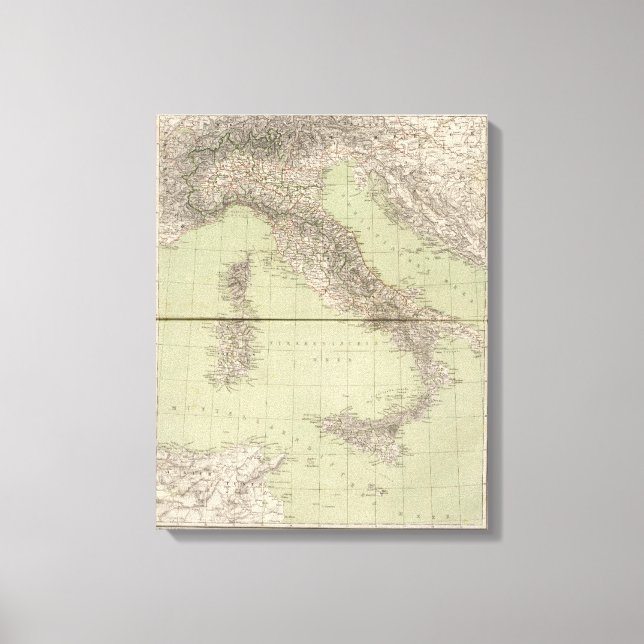 Lienzo Mapa del Atlas de Italia (Anverso)