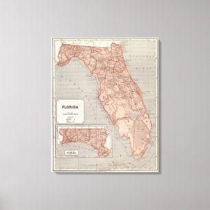 Lienzo Mapa del atlas de la Florida