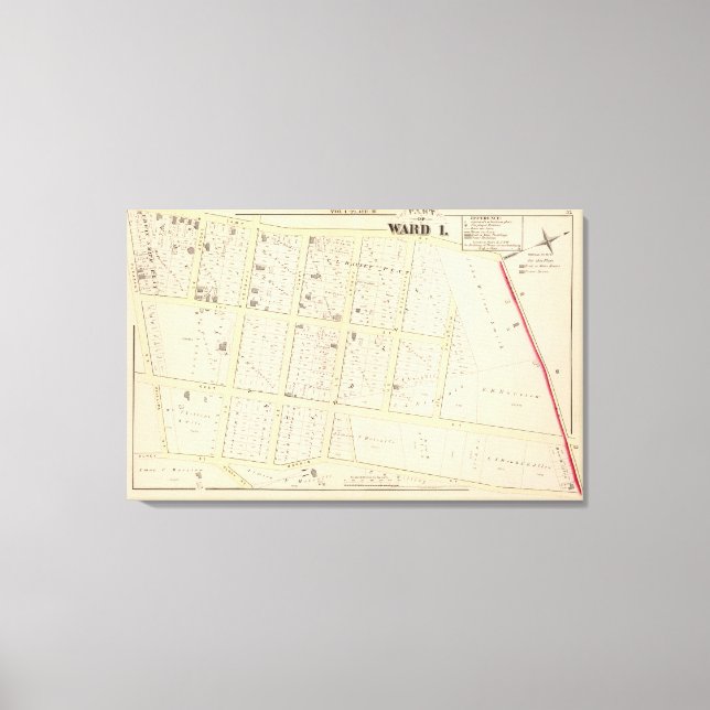 Lienzo Mapa del Atlas de la Isla Rhode (Anverso)