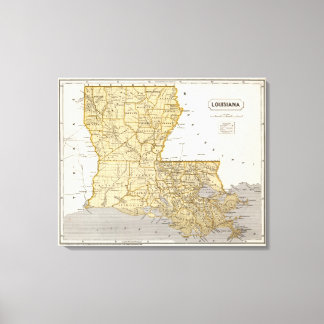 Lienzo Mapa del Atlas de Louisiana