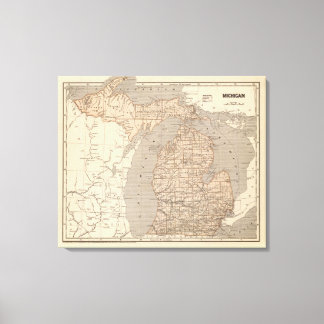 Lienzo Mapa del Atlas de Michigan