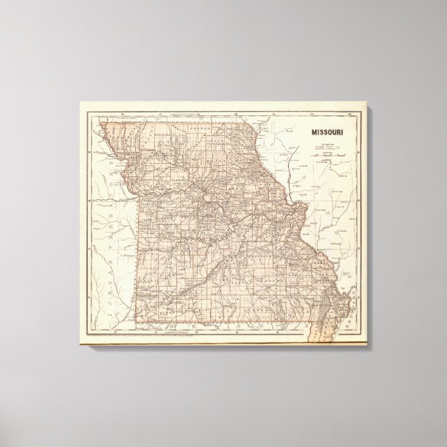 Lienzo Mapa del Atlas de Misuri (Anverso)