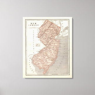 Lienzo Mapa del Atlas de Nueva Jersey