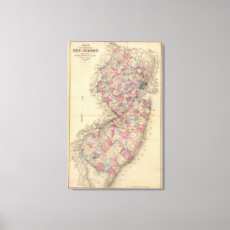 Lienzo Mapa del Atlas de Nueva Jersey