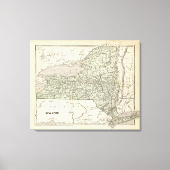 Lienzo Mapa del Atlas de Nueva York (Anverso)