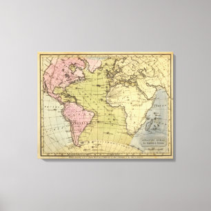 Lienzo Mapa del atlas de Océano Atlántico