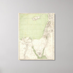 Lienzo Mapa del atlas de Sinaí, Egipto, Siria