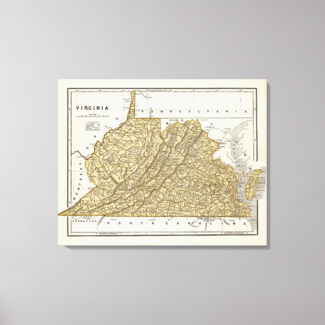 Lienzo Mapa del Atlas de Virginia (Anverso)