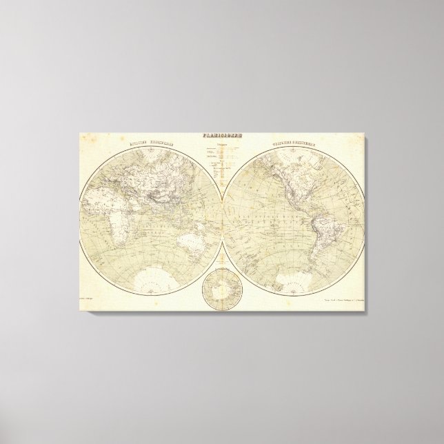 Lienzo Mapa del Atlas del Hemisferio (Anverso)
