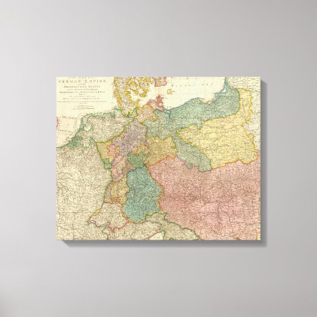 Lienzo Mapa del Atlas del Imperio Alemán (Anverso)