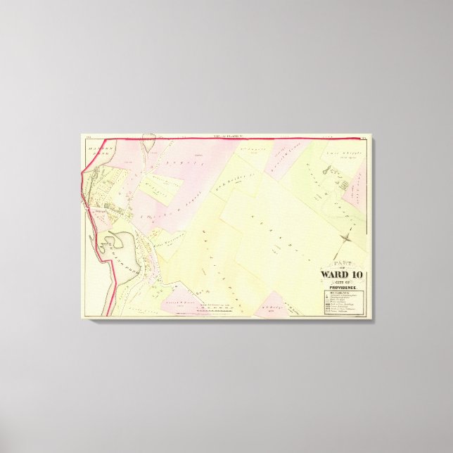 Lienzo Mapa del Atlas Merino Pond y Manton Pond (Anverso)
