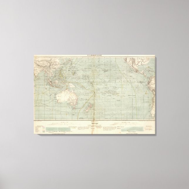 Lienzo Mapa del Atlas Oceánico (Anverso)