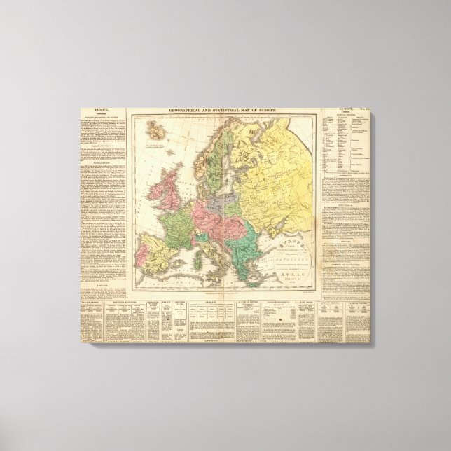 Lienzo Mapa del Atlas Religioso de Europa (Anverso)