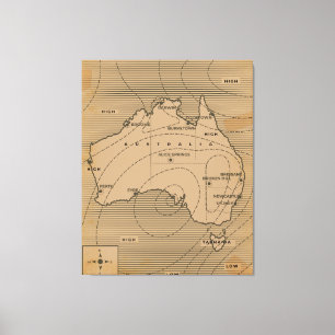 Lienzo Mapa del clima de Australia