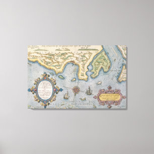 Lienzo Mapa del comercio del holandés del mar Báltico