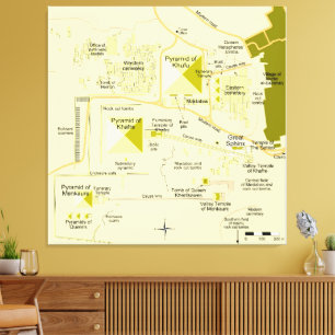 Lienzo Mapa del complejo de la pirámide de Giza Diagrama 