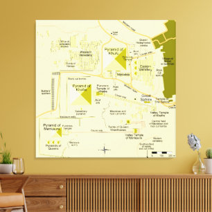 Lienzo Mapa del complejo piramidal de Giza