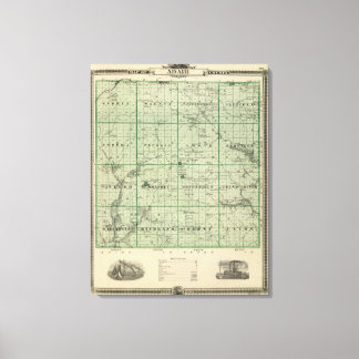 Lienzo Mapa del condado de Adair, estado de Iowa