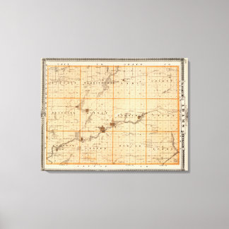 Lienzo Mapa del condado de Adams, estado de Iowa