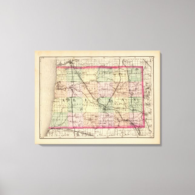 Lienzo Mapa del condado de Allegan, Michigan (Anverso)