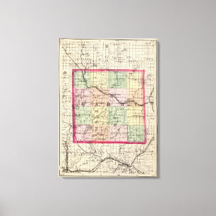 Lienzo Mapa del condado de Barry, Michigan