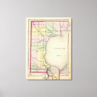 Lienzo Mapa del condado de Bay, Michigan