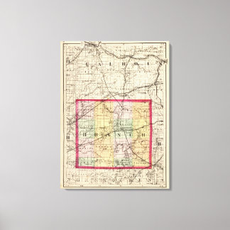 Lienzo Mapa del condado de Branch, Michigan