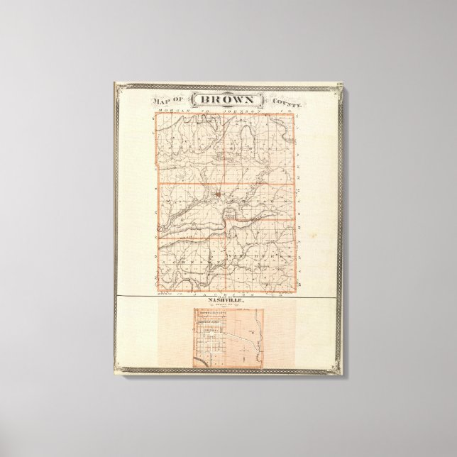 Lienzo Mapa del condado de Brown con el Plan de Nashville (Anverso)