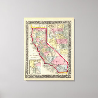 Lienzo Mapa Del Condado De California