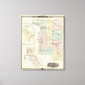 Lienzo Mapa del condado de Calumet, estado de Wisconsin
