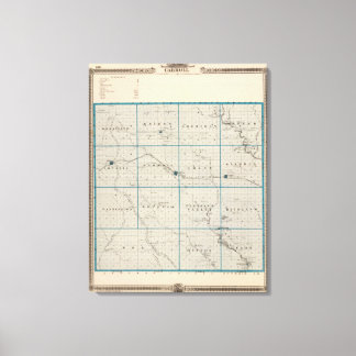 Lienzo Mapa del condado de Carroll, estado de Iowa