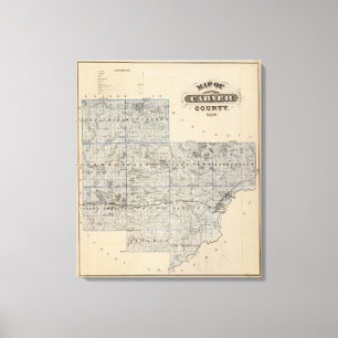 Lienzo Mapa del condado de Carver, Minnesota