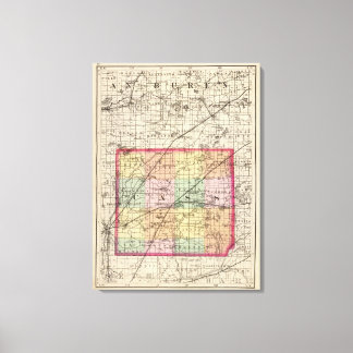Lienzo Mapa del condado de Cass, Michigan