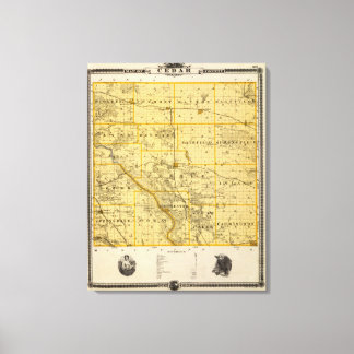 Lienzo Mapa del condado de Cedar, estado de Iowa