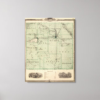 Lienzo Mapa del condado de Cerro Gordo, estado de Iowa
