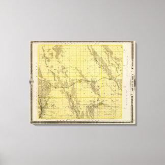 Lienzo Mapa del condado de Chickasaw, estado de Iowa