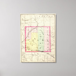 Lienzo Mapa del condado de Clare, Michigan