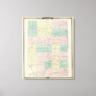 Lienzo Mapa del condado de Clark, estado de Wisconsin