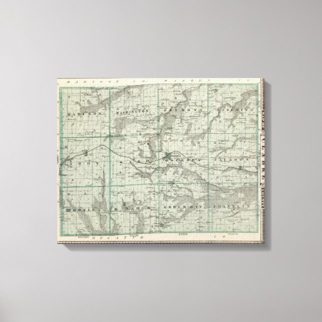 Lienzo Mapa del condado de Clarke, estado de Iowa (Anverso)