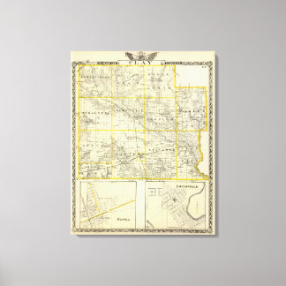 Lienzo Mapa del condado de Clay, Flora y Louisville