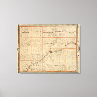 Lienzo Mapa del condado de Crawford, estado de Iowa