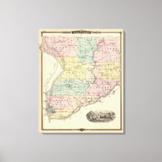 Lienzo Mapa del condado de Crawford, estado de Wisconsin