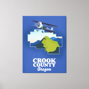 Lienzo mapa del condado de Crook Oregon