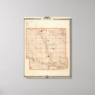 Lienzo Mapa del condado de Dallas, estado de Iowa