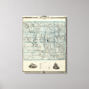 Lienzo Mapa del condado de Decatur, estado de Iowa