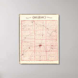 Lienzo Mapa del condado de Delaware