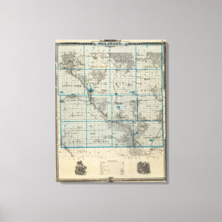 Lienzo Mapa del condado de Delaware, estado de Iowa
