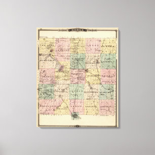 Lienzo Mapa del condado de Dodge, estado de Wisconsin